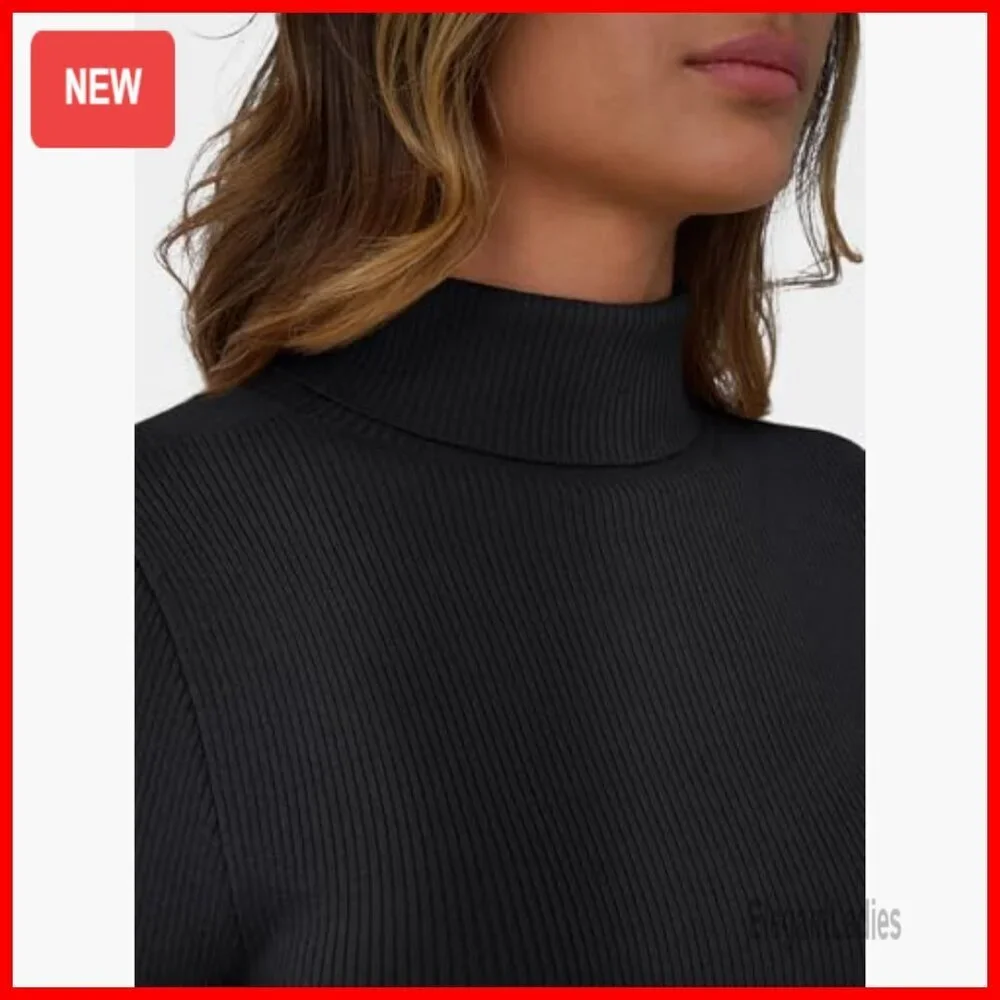 Ribbed Turtleneck Sweater Pullover Long Sleeve Winter Top